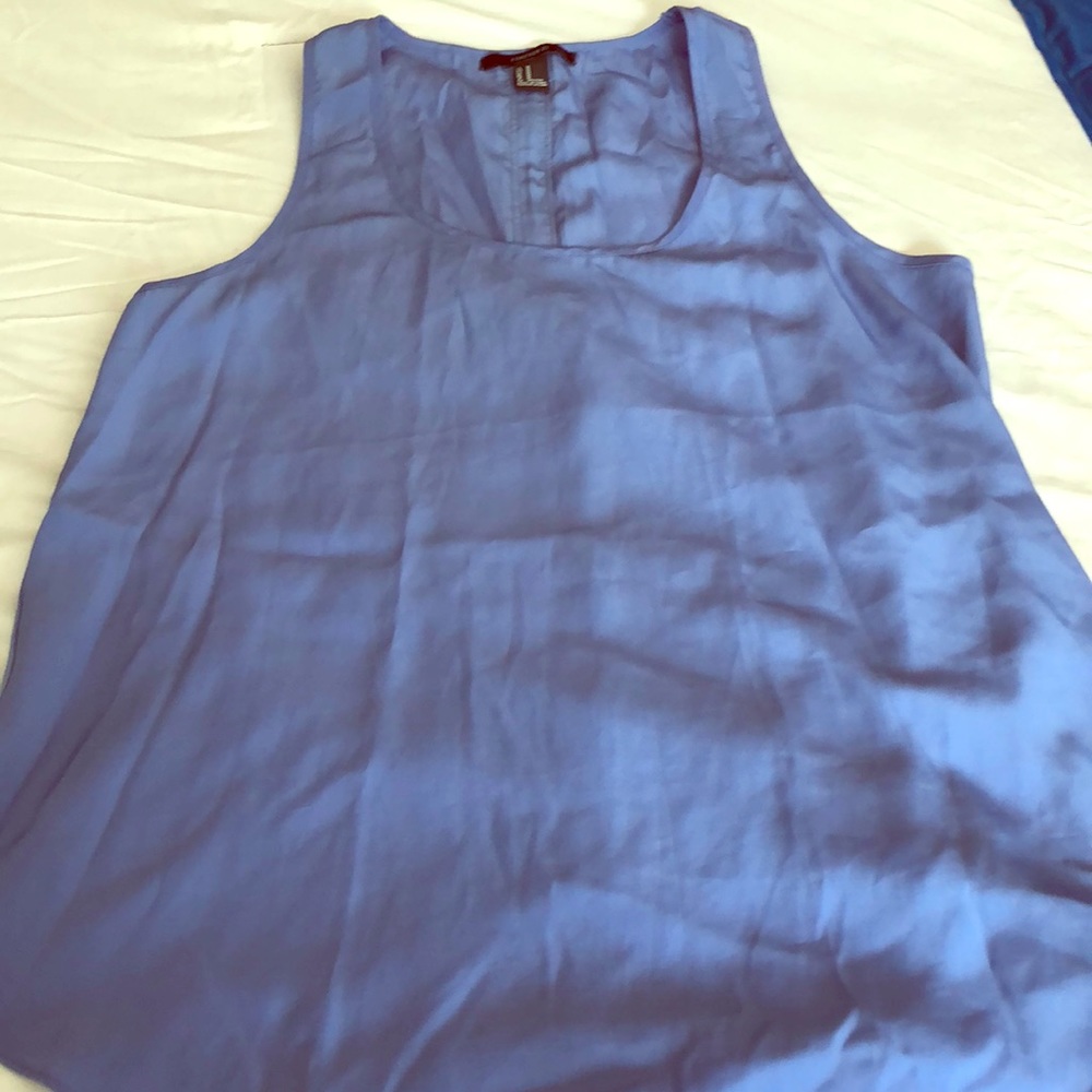 Blue zipper back tank